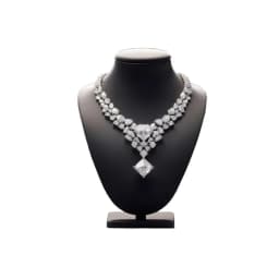 Exquisite 18K White Gold Diamond Necklace Set thumbnail